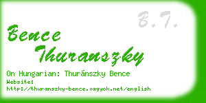 bence thuranszky business card